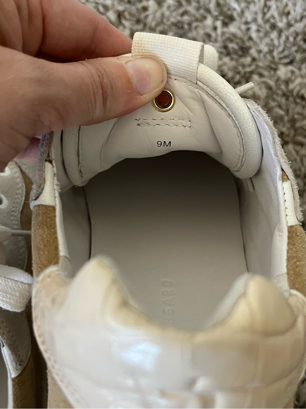 Veronica Beard Toma Suede Sneaker in Sand & White Women's Size 9 - Picture 9 of 16